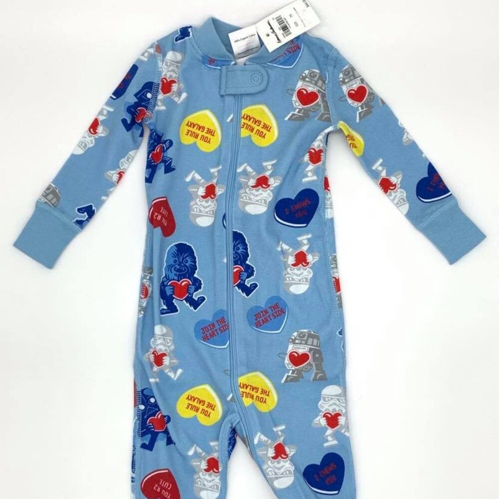 Hanna Andersson Star Wars Candy Hearts Valentine's Day Sleeper. NWTs. Size 70